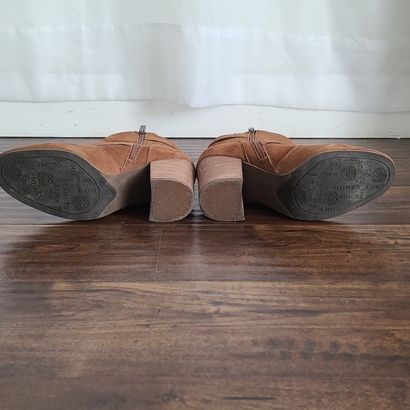 Vince Camuto Brown Leather Booties Size 8 - Picture 12 of 12